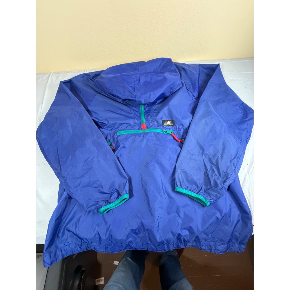 Vintage Sierra Designs Anorak Jacket Mens Large Blue Teal‎ Half Zip Windbreaker
